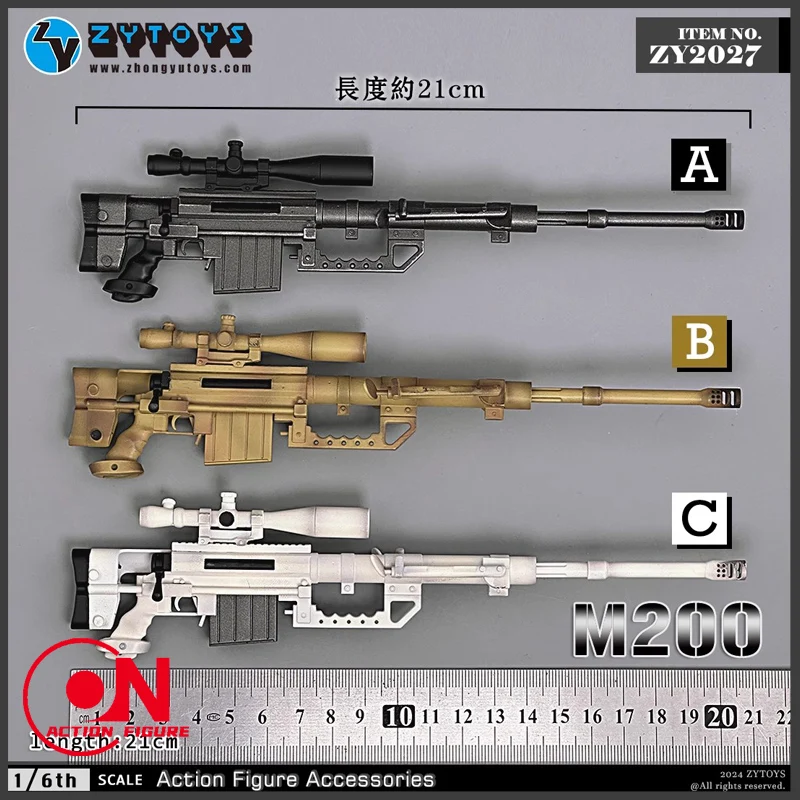 ZYTOYS ZY2027 1/6 Rifle de francotirador M200 de plástico 21cm modelo de pistola accesorios de escena aptos para muñecas de cuerpo de figura de acción de soldado de 12 pulgadas
