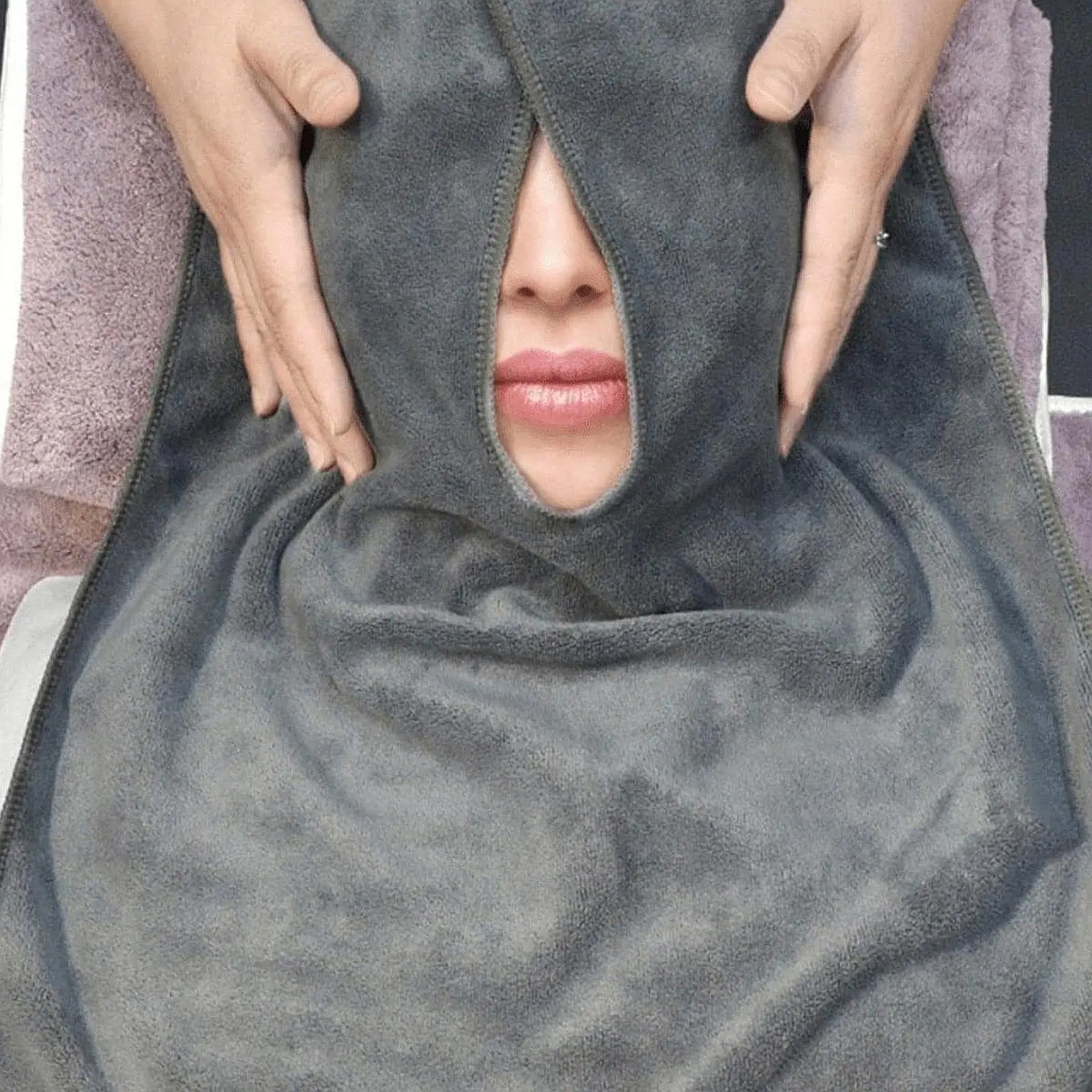 2x 2枚入り美容フェイシャルタオル、SPAタオル、プロフェッショナルフェイシャルスチームタオル、サロンネックラップ、エステティシャンフェイスタオル、ホームサロン用