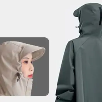 Thicken Oxford Waterproof Rain Gear Rain Poncho Long Raincoat Loose Oversized Hooded Rainwear Unisex Outdoor Fashion Rain Coat