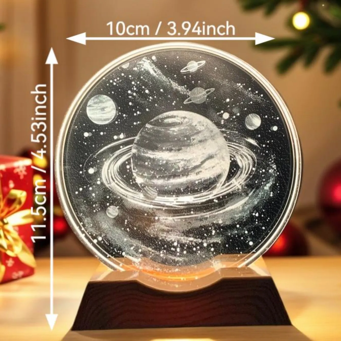 드림 유니버스 크리스탈 LED 야간 조명 스트립 베이스, 유리 장식 램프, 침실, 거실, 생일 및 달맞이 선물에 적합