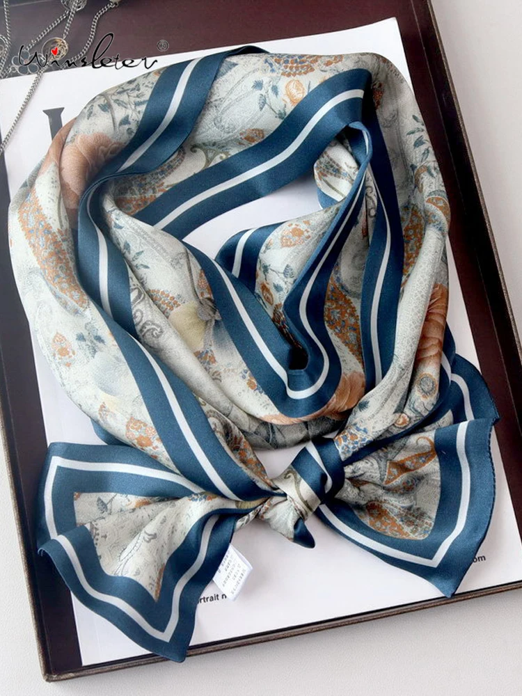 

Winsleter-Women 100%Real Silk Elegant Scarf, 150*16CM Double-sided Printing, Mom Gift Versatile Long Scarf, 2026 Summer A64881CC