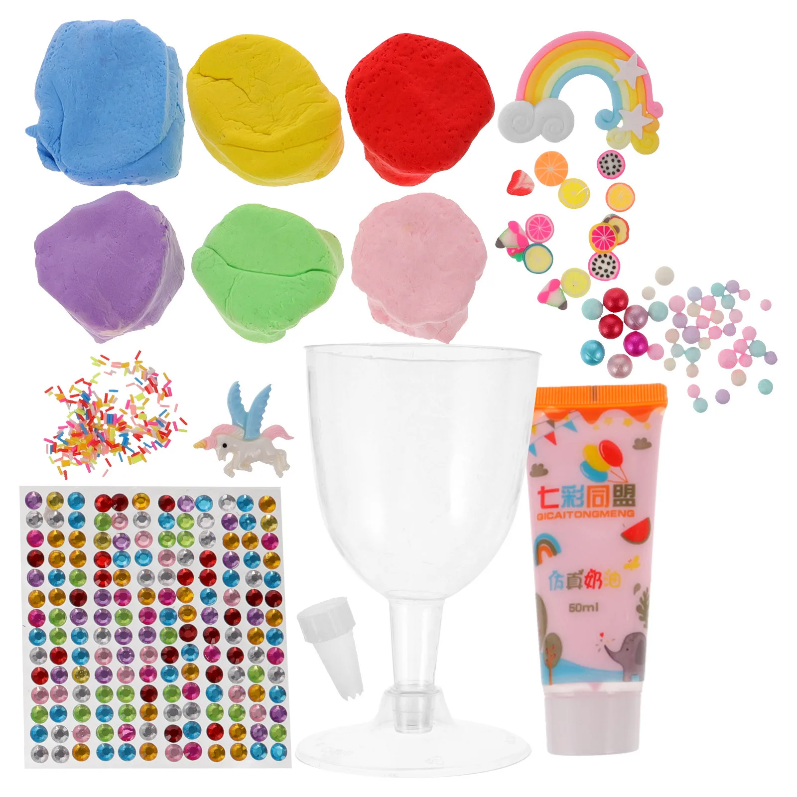 1 ensemble enfants bricolage argile matériel crème Dessert crème glacée tasse Kit à la main artisanat éducatif modélisation argile ensemble enfants jouets faits à la main