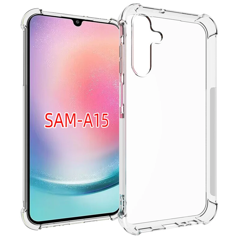 Shockproof Case for Samsung A15 5G A156B Clear Airbag Silicone TPU Back Cover Soft Phone Air Cushion Case for Samsung Galaxy A15