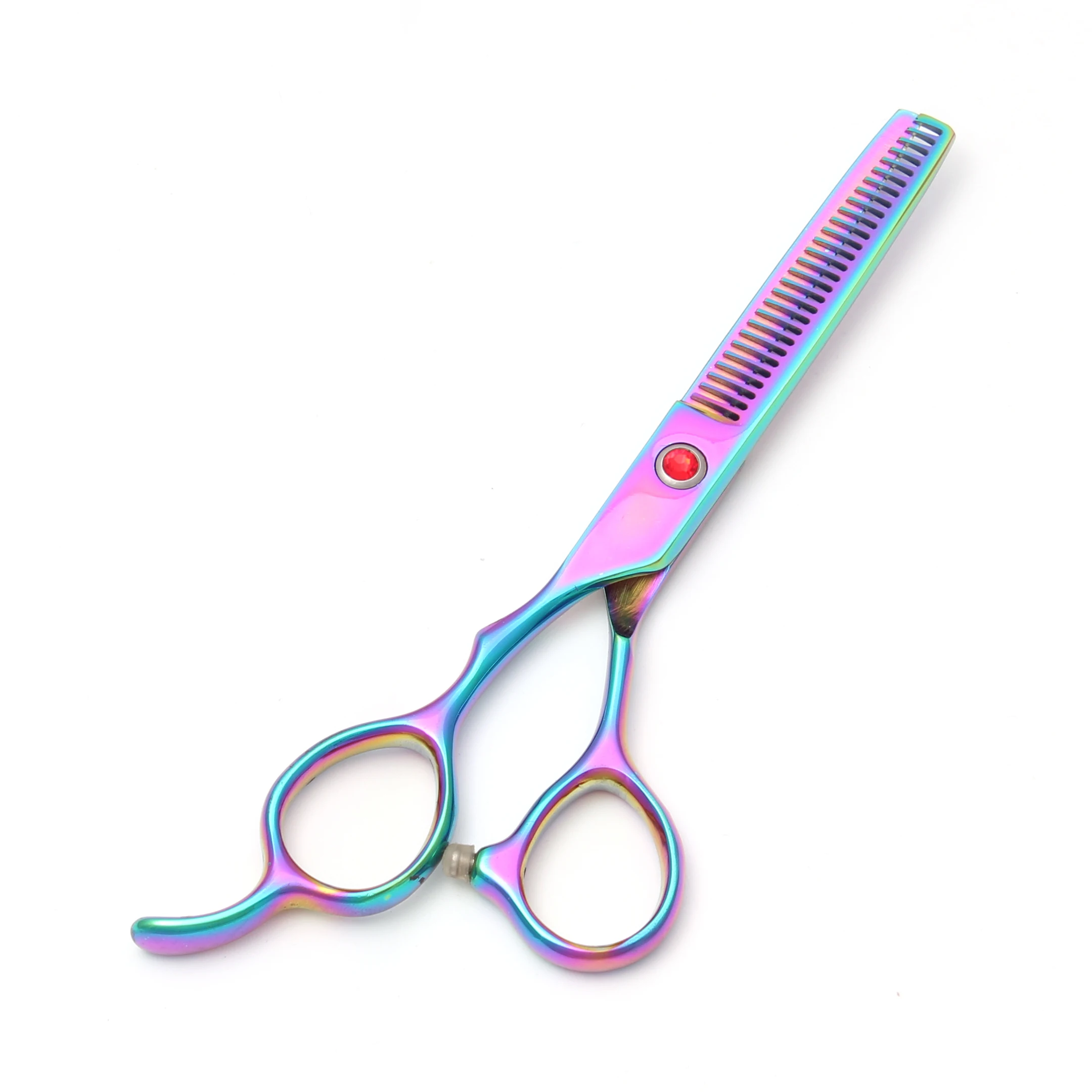 Friseurschere für Linkshänder 5,5 Zoll JP Edelstahl Regenbogen-Haarschere Friseursalon Effilierschere C8000 – Detail 3