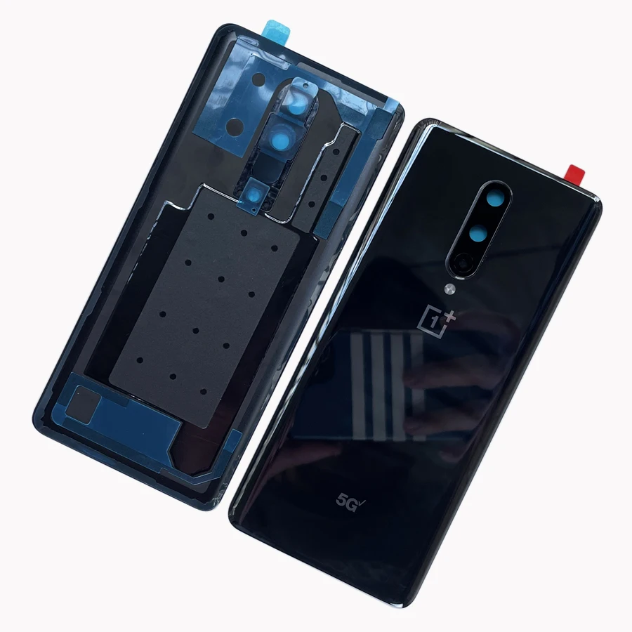 Original New For OnePlus 8 Glass Back Rear Door Housing Cover Replacement Battery Case Repair Parts With Camera Lens+Logo