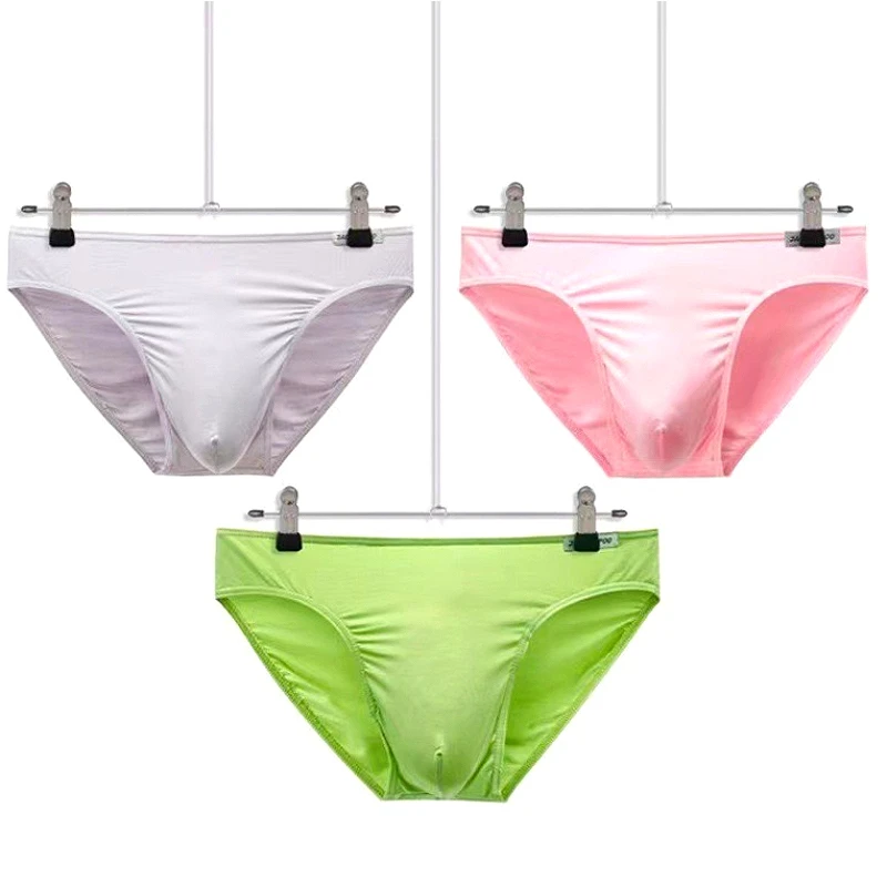 Sexy Men Underwear Sexy Convex Pouch Underpants Low Waist Smooth Mens Swim Panties Modal Breathable Slim Fit Elasticity Slips