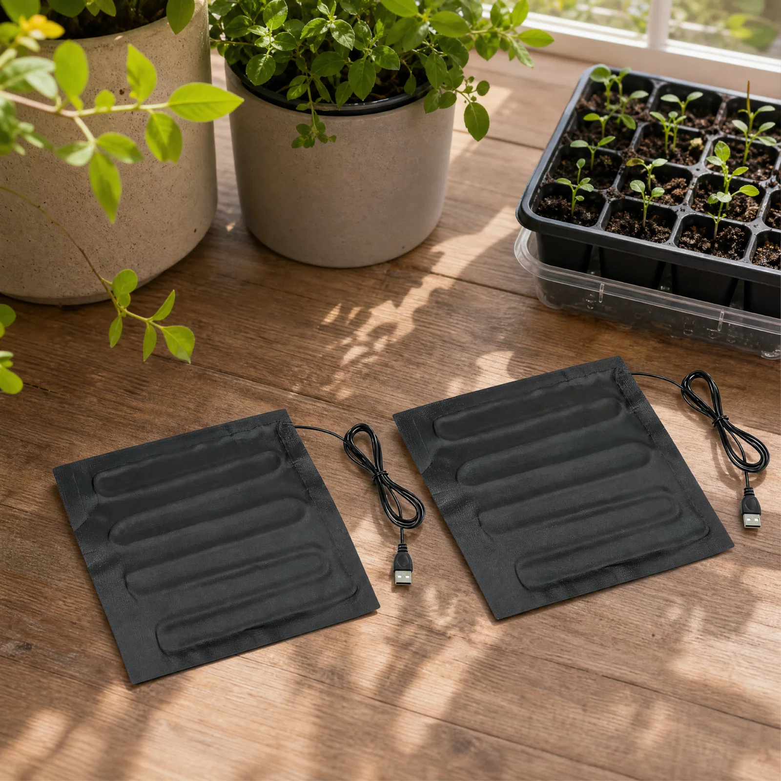2pcs Square Agricultural Germination Device, Plant Heating Mat, Ideal for Indoor Greenhouse Seedling Cultivation