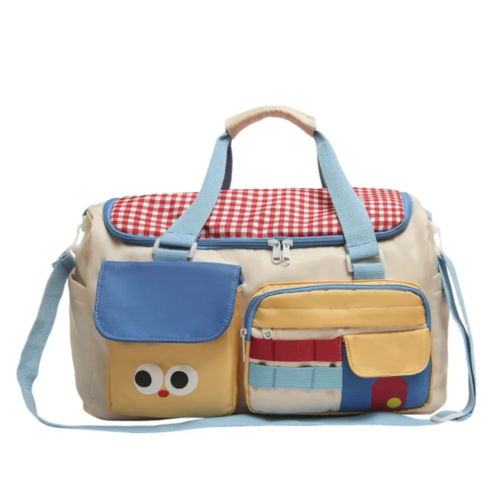 Bolsa de viaje de dopamina de gran capacidad, bolsa de viaje Oxford con múltiples bolsillos, compartimento para zapatos dedicado, colorido