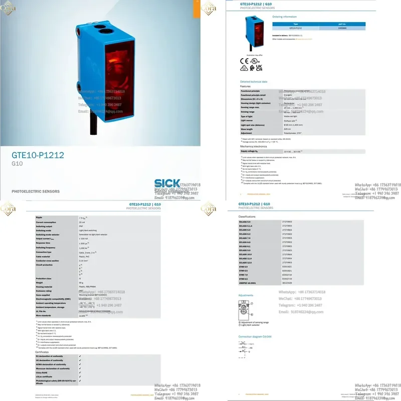 SICK Diffuse Reflection Photoelectric Sensor GTE10-P1212 Order Number 1065866 In Stock Sensor Brand New