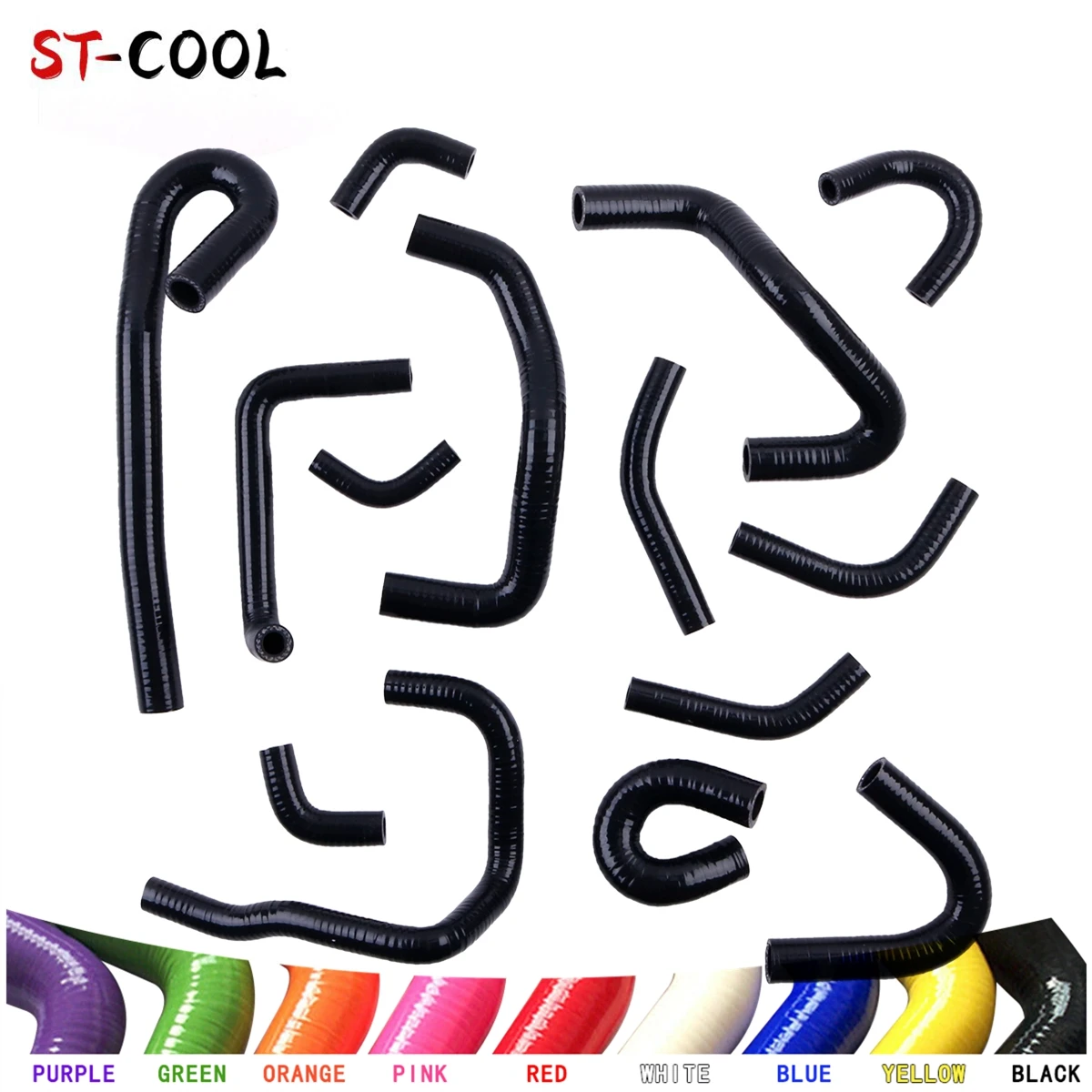 For Nissan Skyline R34 R33 R32 GTR 2.6L RB26DETT Turbo Parts Radiator Heater Hoses Silicone Tubes Piping Kit 14Pcs 11 Colors