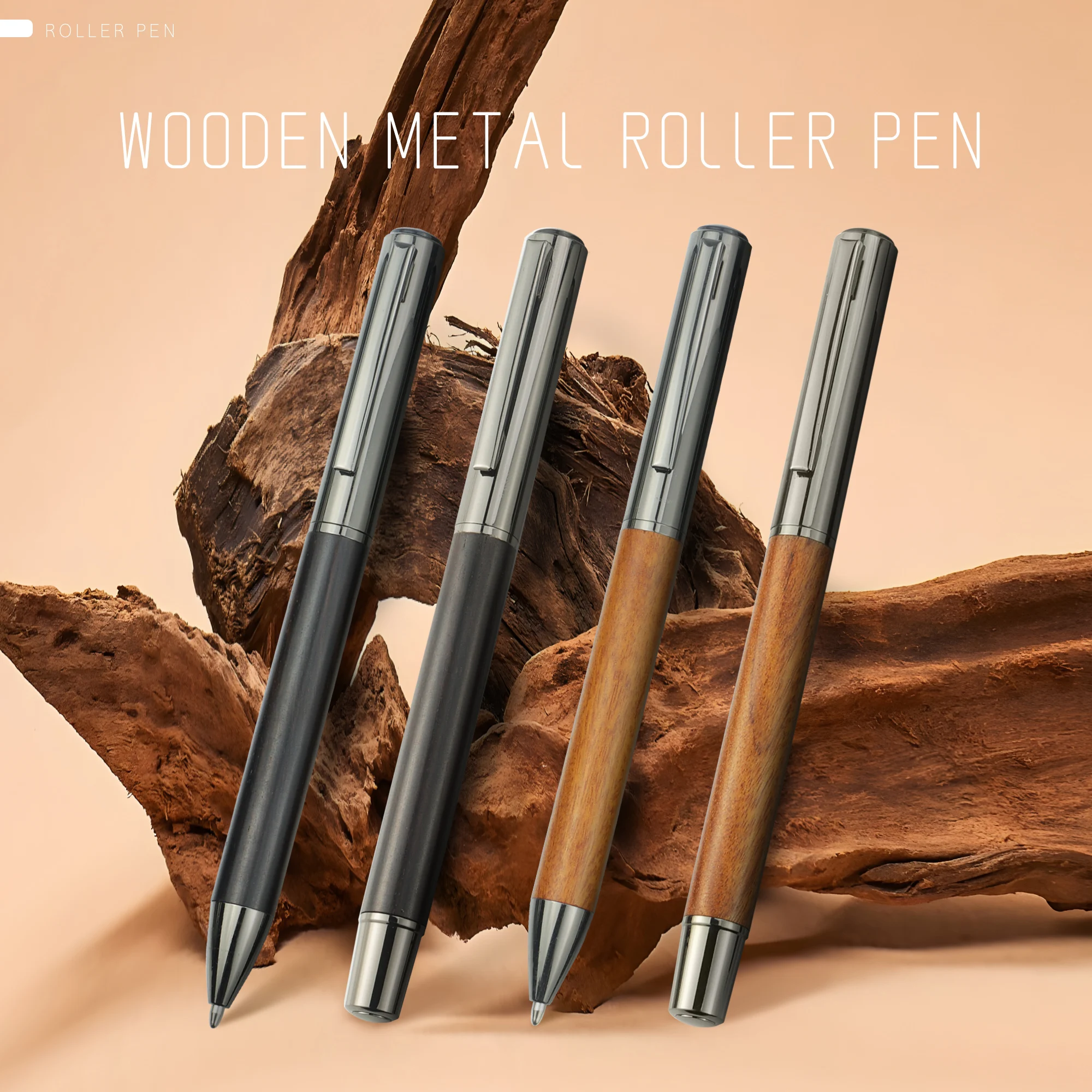 【Back-To-School】1/2 Pack Premium Wood grip Ballpoint/Sign Pen - Brown/Ebony Finish  - Smooth Writing