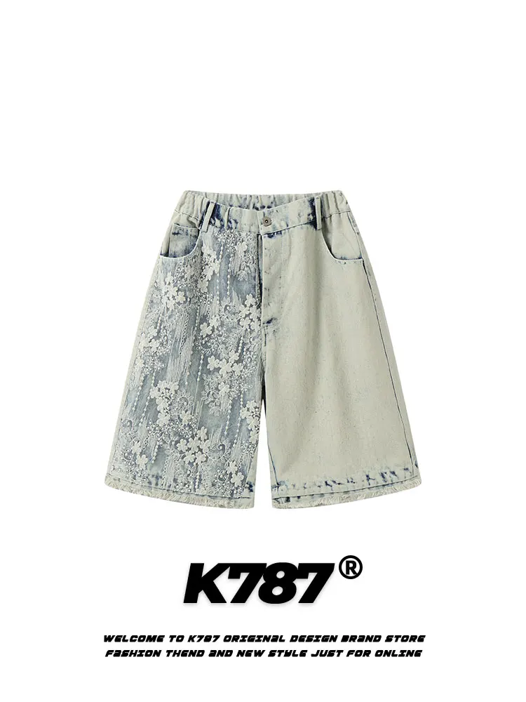 

Retro American Waed Ethnic Sle Loose Fit Casual Jeans orts for Men And Women Youth Trend High Waist Cotton Polyester Blend