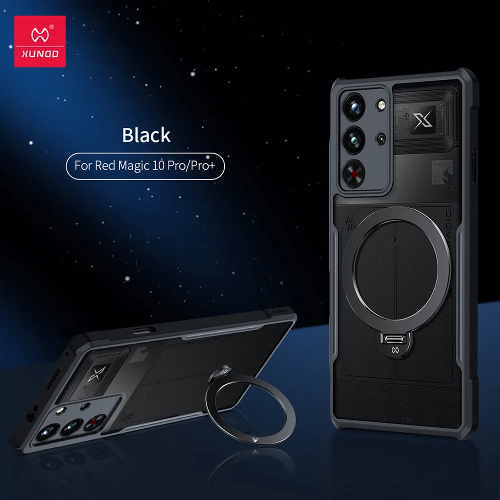 

For ZET Nubia Red Magic 10 Pro,10 Pro Plus Magnetic Case XUNDD Shockproof Quality Hard PC +TPU Ring Stand Holder Bumper