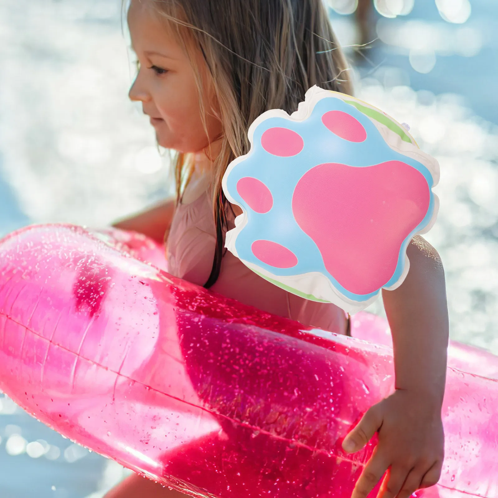 1 Paar Cartoon-Bären Schwimmarmbänder für Kinder, Verstellbare Aufblasbare Schwimmhilfen, Sicherheits-Schwimmflügel für Pool und Wasserspiele