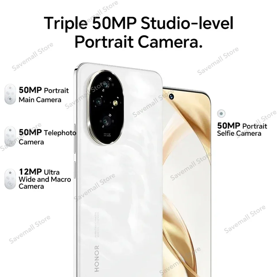 HONOR 200 Snapdragon 7 Gen 3 5G شاشة AMOLED مقاس 6.7 بوصة وبطارية 5200 مللي أمبير في الساعة شاحن فائق 100 وات