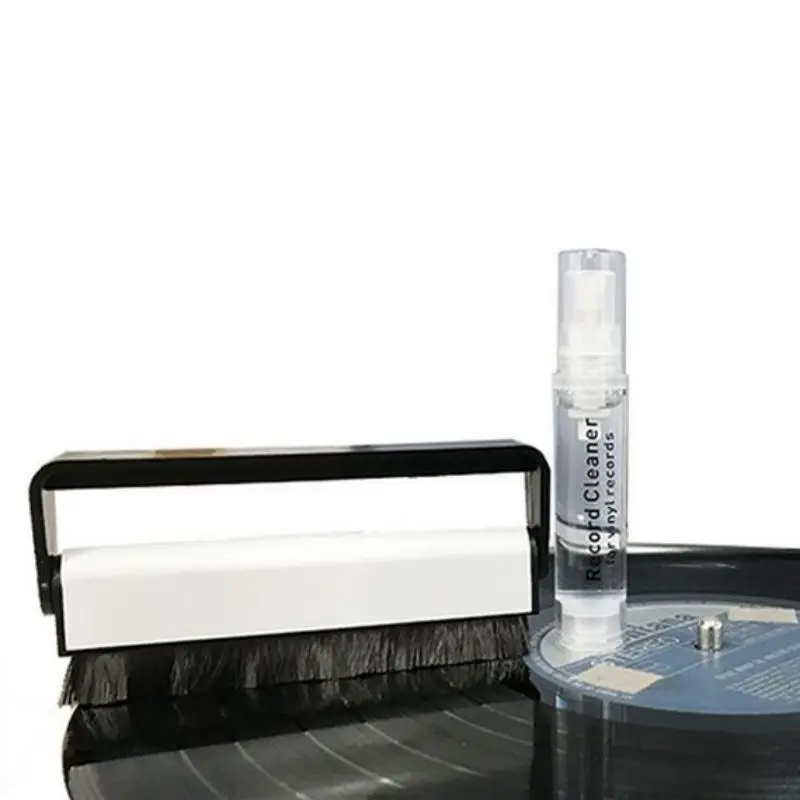 Giradischi 3In1 Kit di pulizia Spazzola antistatica Detersivo Panno in fibra per CD/LP Vinile Fonografo Lettore Accessori per computer