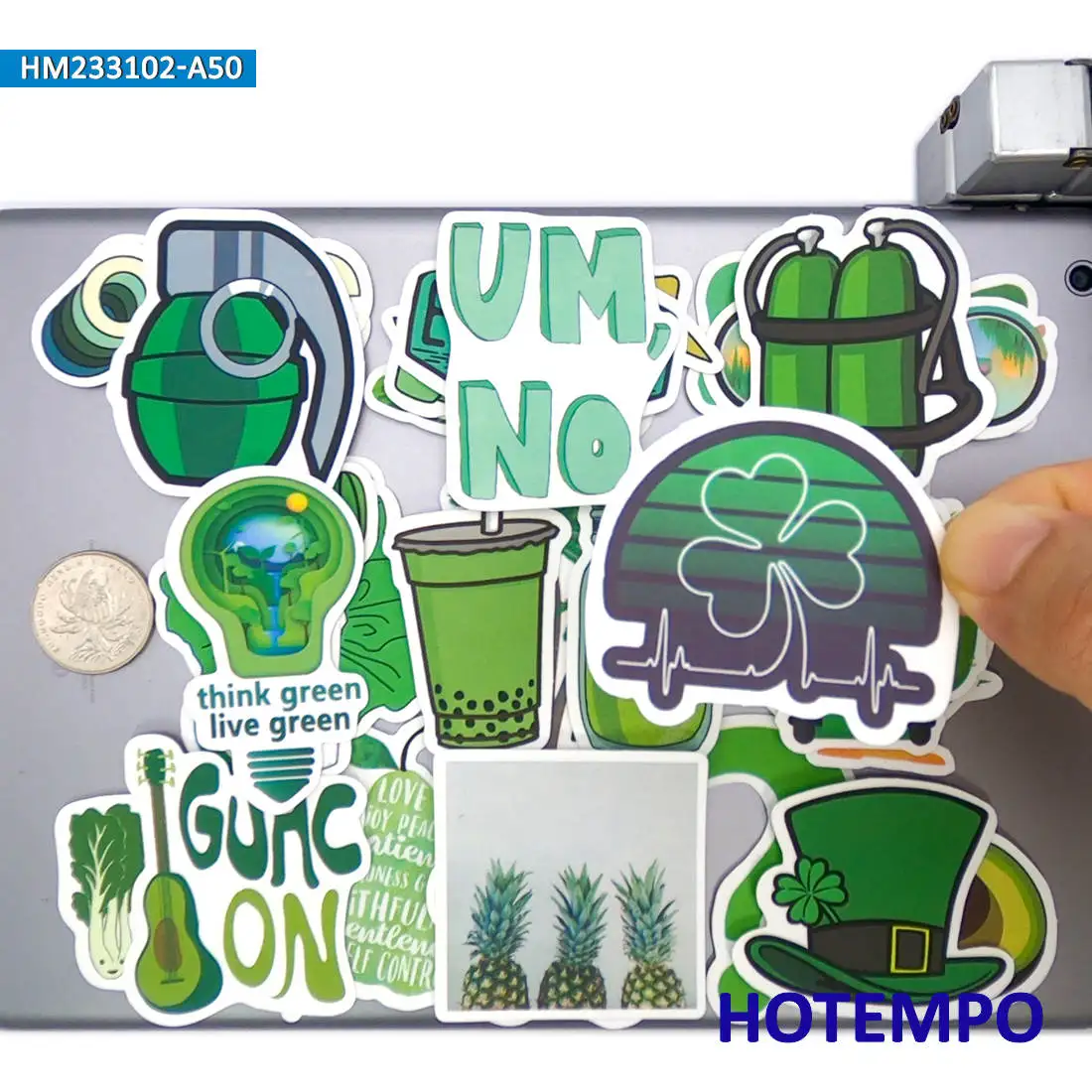 20/30/50PCS Green Style Stickers Cute Cartoon Art Graffiti Funny Decals for Kids Scrapbook Journal Luggage Laptop Phone Sticker