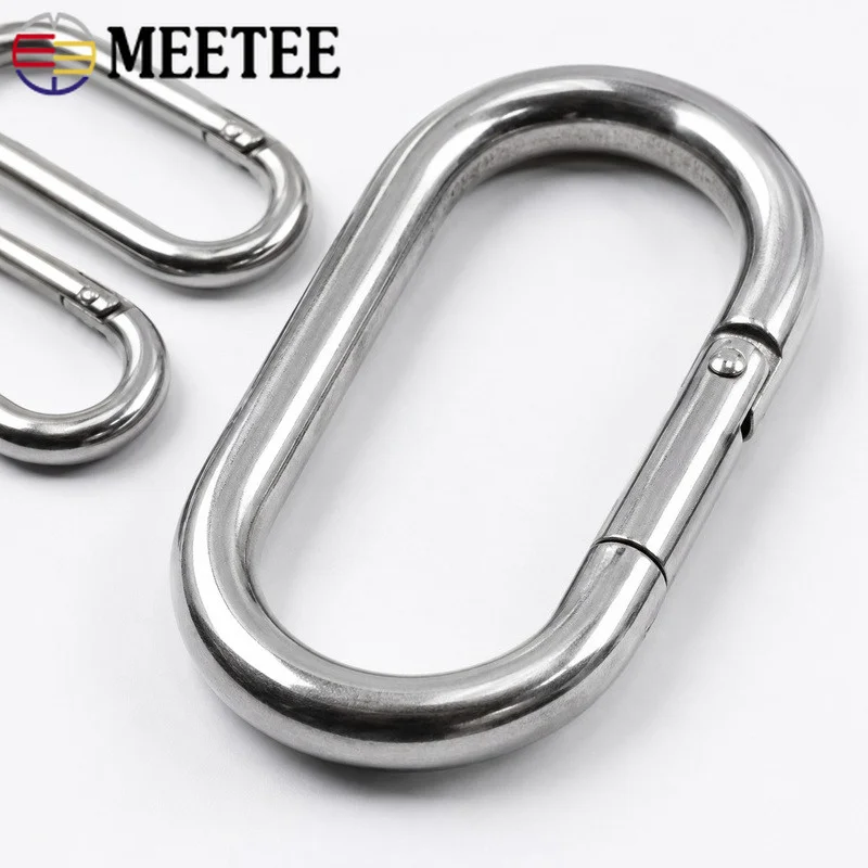 3/5Pcs 5x50/6x60/8x80mm Stainless Steel Oval Spring Snap Hooks for Bag Strap Dog Collar Keychain Connector DIY Craft Hardware