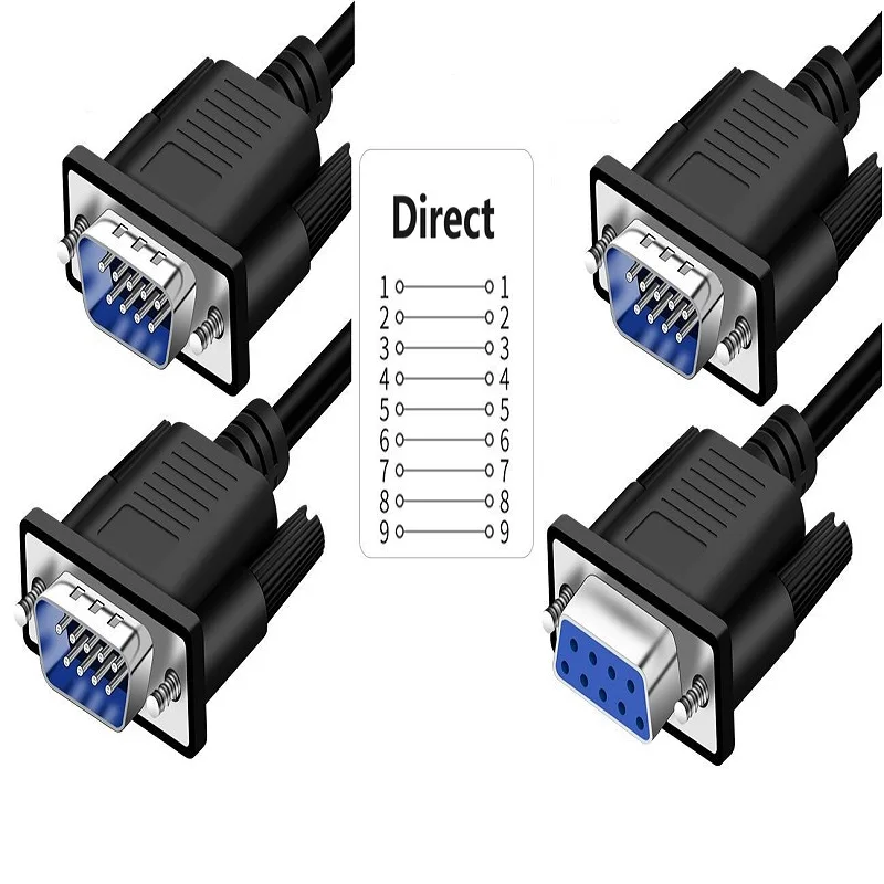 

1.5M Rs232 cable Connecting Line Adapter Male To Male/female Db9 Serial port Line Direct Data Line Extension Cable Jack Adapter