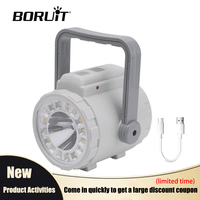 BORUiT Hand Crank Powered Camping Light 1800mAh USB-C Rechargeable Tent Light Multifunctional Hand Dynamo LED Flashlight