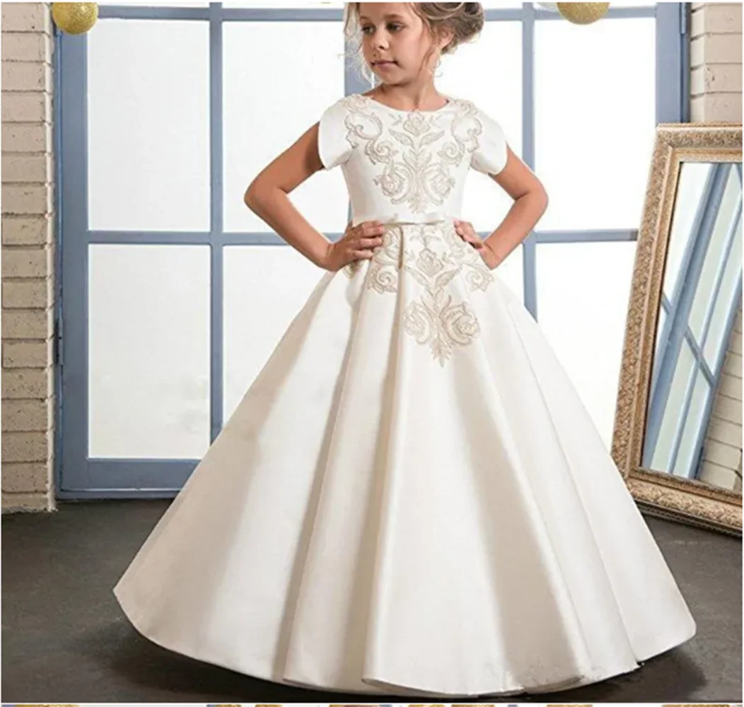 

Flower Girl Dresses For Wedding O Neckline Elegant First Holy Communion Flower Girl Dresses