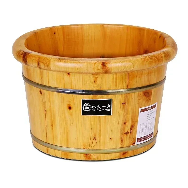 

CM Premium Cedar Foot Soak Tub Durable Solid Wood Foot Massage Barrel Thickened for Heat Preservation Home Spa Hot