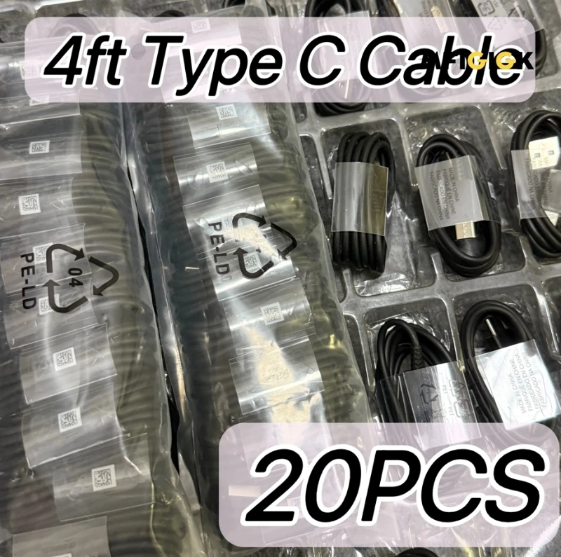 MFIGlGK 20pcs Lot Type C Android Charger Data Lead Fast Charging USB C CableCord4ft for Samsung for GalaxyS9/S9Plus/S8/S8+/Note8