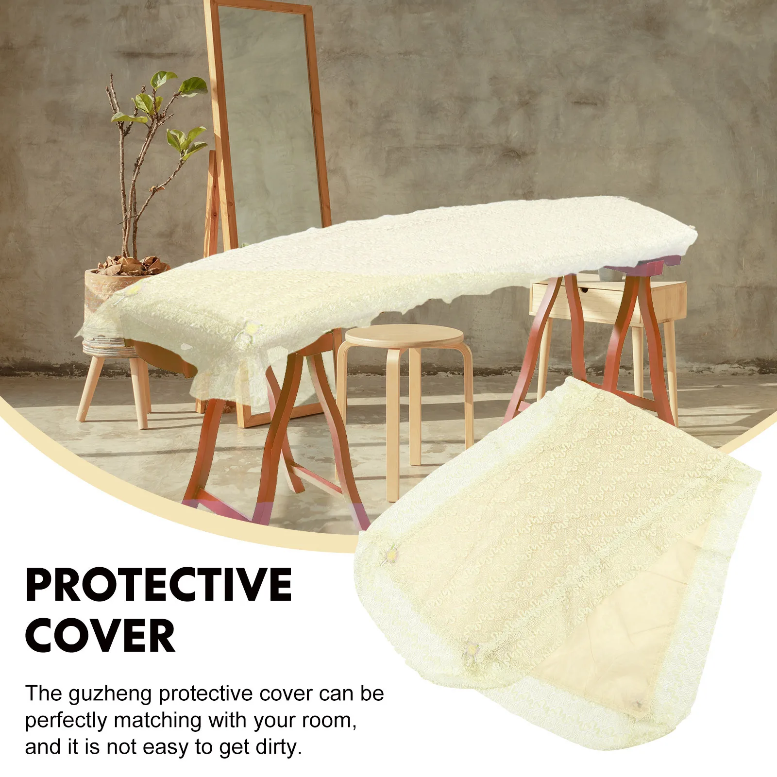 

Guzheng Cover Ancient Style Flower Pattern Foldable Dust Proof Protective Sleeve For Musical Instrument Elegant Decorative