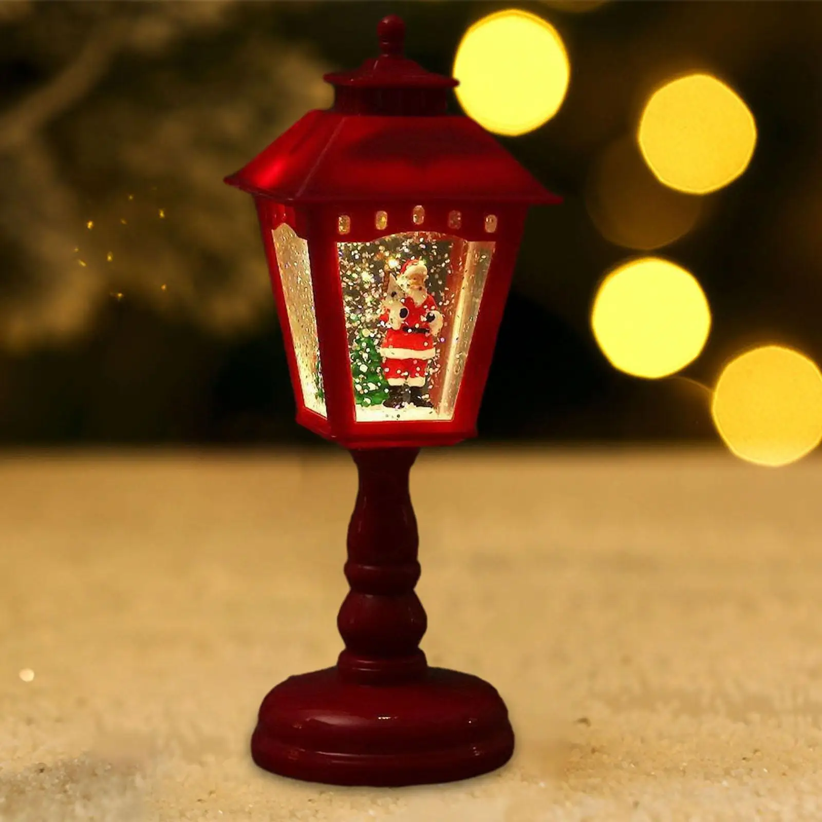 Mini Christmas Lantern with Music Hanging Decorative Ornament Night Light Night Lamp for Shelf Christmas Holiday Table Bedroom