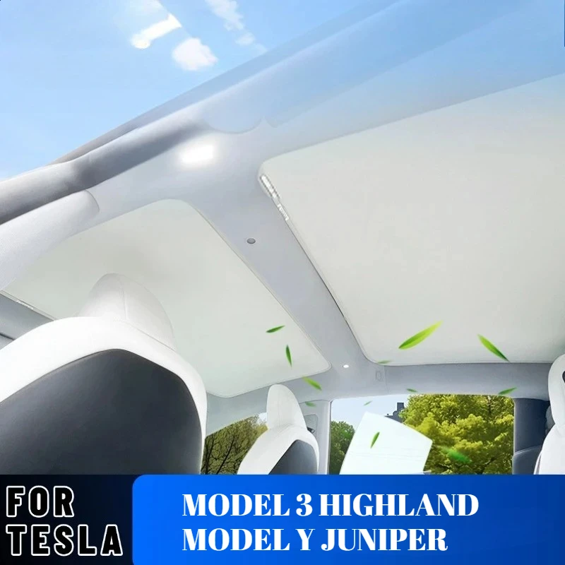 

For Tesla Model 3 Y Highland 2021-2025 magnetic suction clip Sun Shades Glass Roof Sunshade Front Rear Sunroof Skylight