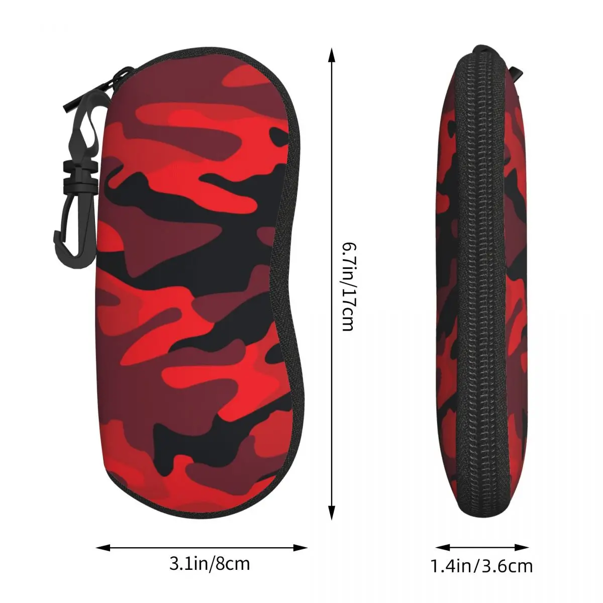 Military Red Camouflage Glasses Case Portable Camo Texture Eyewear Storage Box Small Sunglasses Box