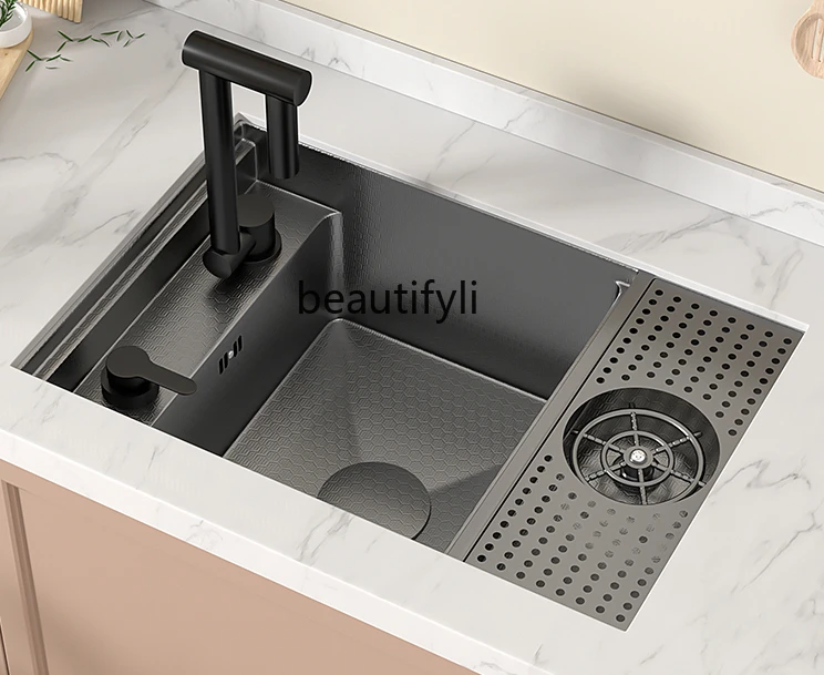 

Hidden Cup Cleaner Sink Nano Bar Counter Coffee Shop Milk Tea Western Kitchen Island Table Mini Single Sink