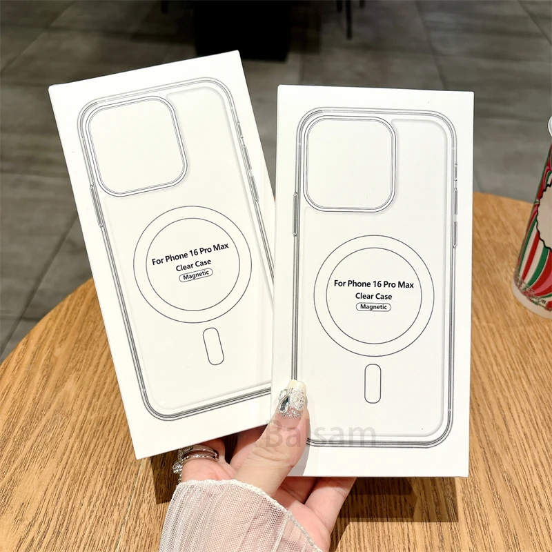 Luxury Clear Magnetic For MagSafe Wireless Charge Camera Control Buttons Case For iPhone 16 Plus 16 Pro Max With Packaging Cover