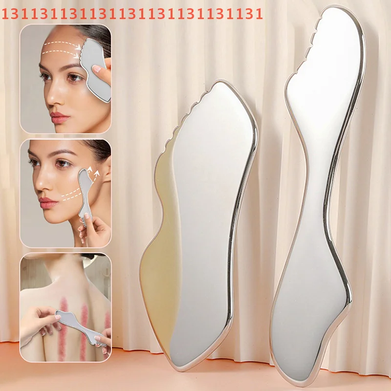 얼굴 리프팅 근육 이완 통증 완화 바디 스크래핑 도구 머리 목 등용 스테인리스 구아샤 보드 마사지기