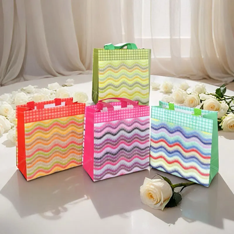 

StoBag wave pattern gift wrapping bags for sweets reusable candy treat bags colorful party favors kids birthday packaging
