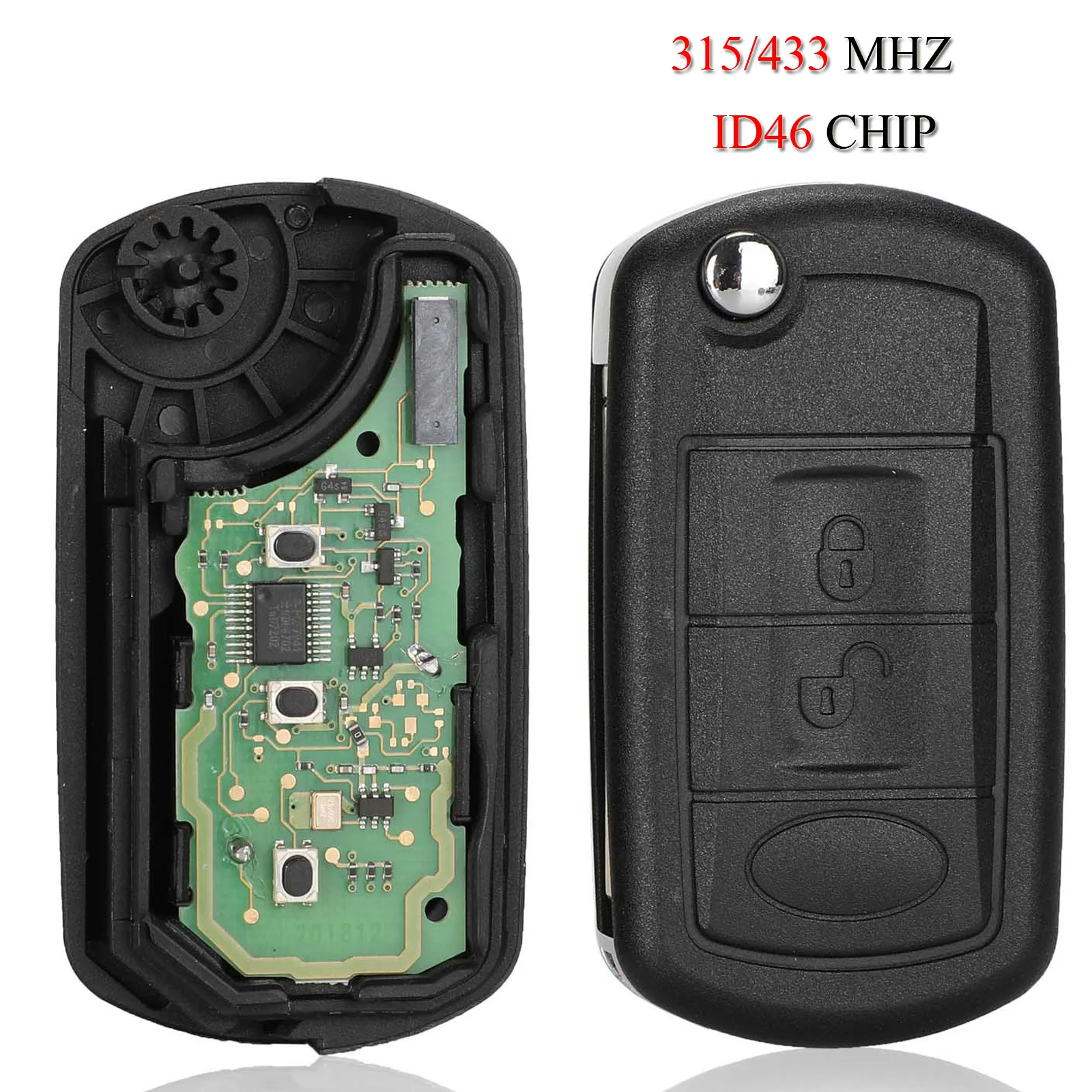 

jingyuqin 5PCS/Lot Flip Remote Smart Car Key For Range Rover Sport Land Rover Discovery 3 3Buttons 315/433Mhz ID46 PCF7941 Chip