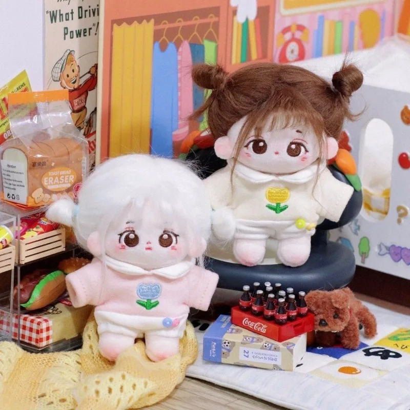 10cm cotton doll with milk bark/meowing, no attributes, fried hair, naked baby, cute cotton girl, normal body