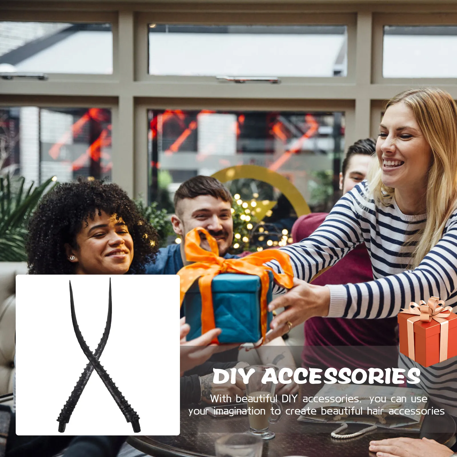 

1 пара изящных заколок для волос в форме рогов антилопы, долговечные аксессуары для уникального стиля, украшения для волос своими руками