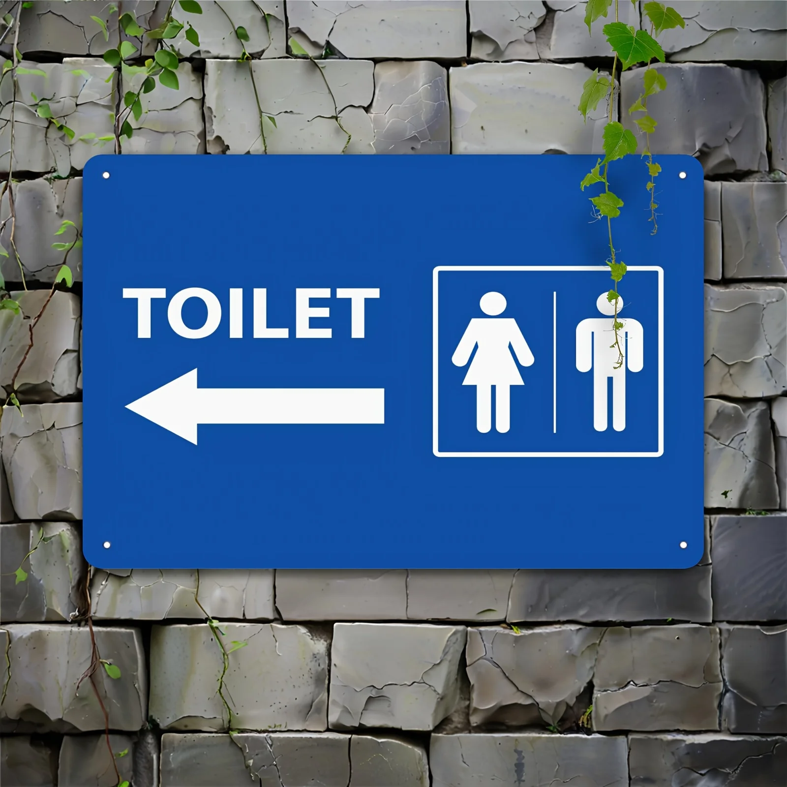 Heavy-Duty Metal Arrow Plaque, 1pc Bathroom Direction Sign Left Arrow, Waterproof Indoor Outdoor Restroom Decor, No Power Needed