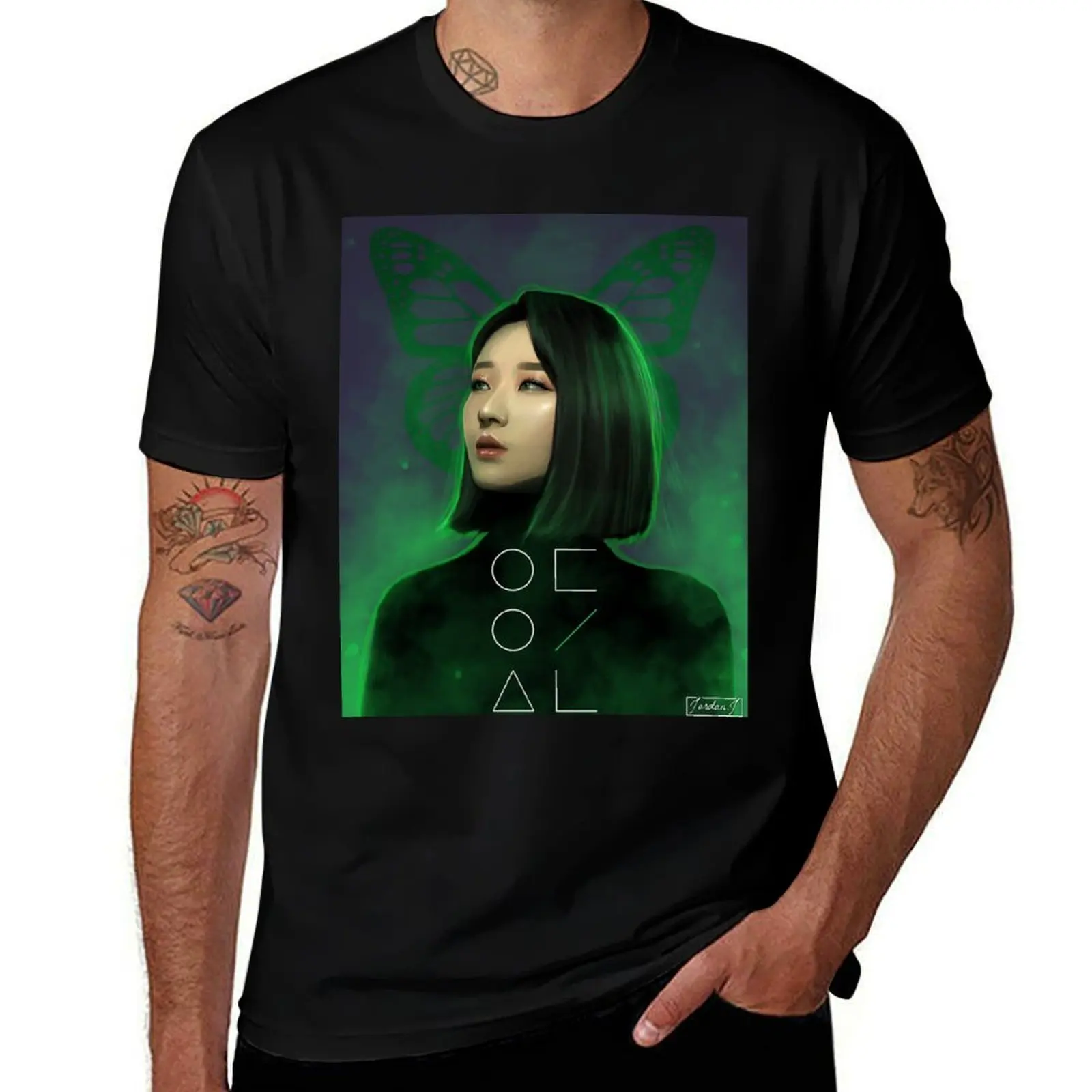 

LOONA   HASEUL Fanart - BUTTERFLY T-Shirt t shirts cotton 100% cotton tshirt 100% T-Shirt