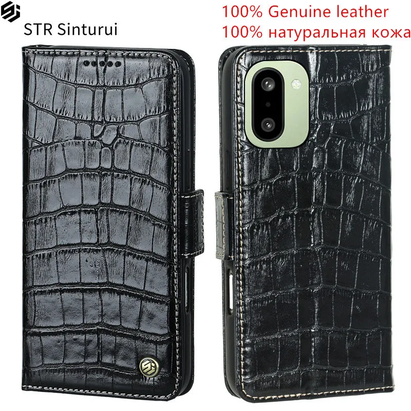 

STR Genuine crocodile grain leather card Slot Wallet Cover For OnePlus Ace 6T 6 5 Ultra Racing Pro Flip shockproof phone Case