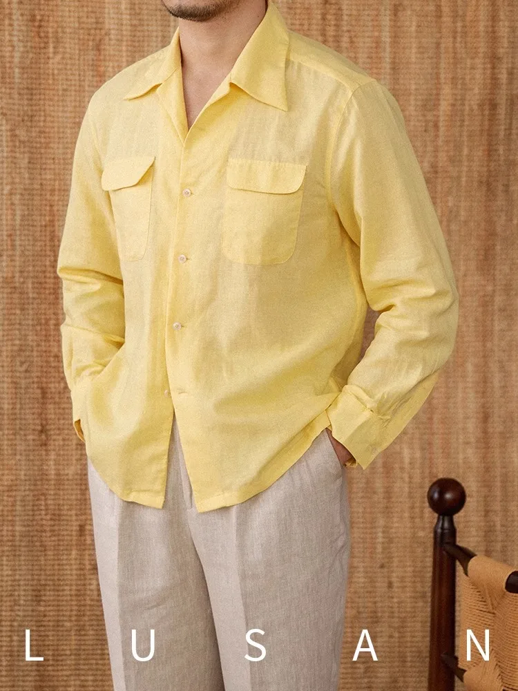 

Men's Italian Retro Shirt | Summer Casual Cuban Collar | Versatile Long Sleeve Top | Gentleman's Short Sleeve Shirt