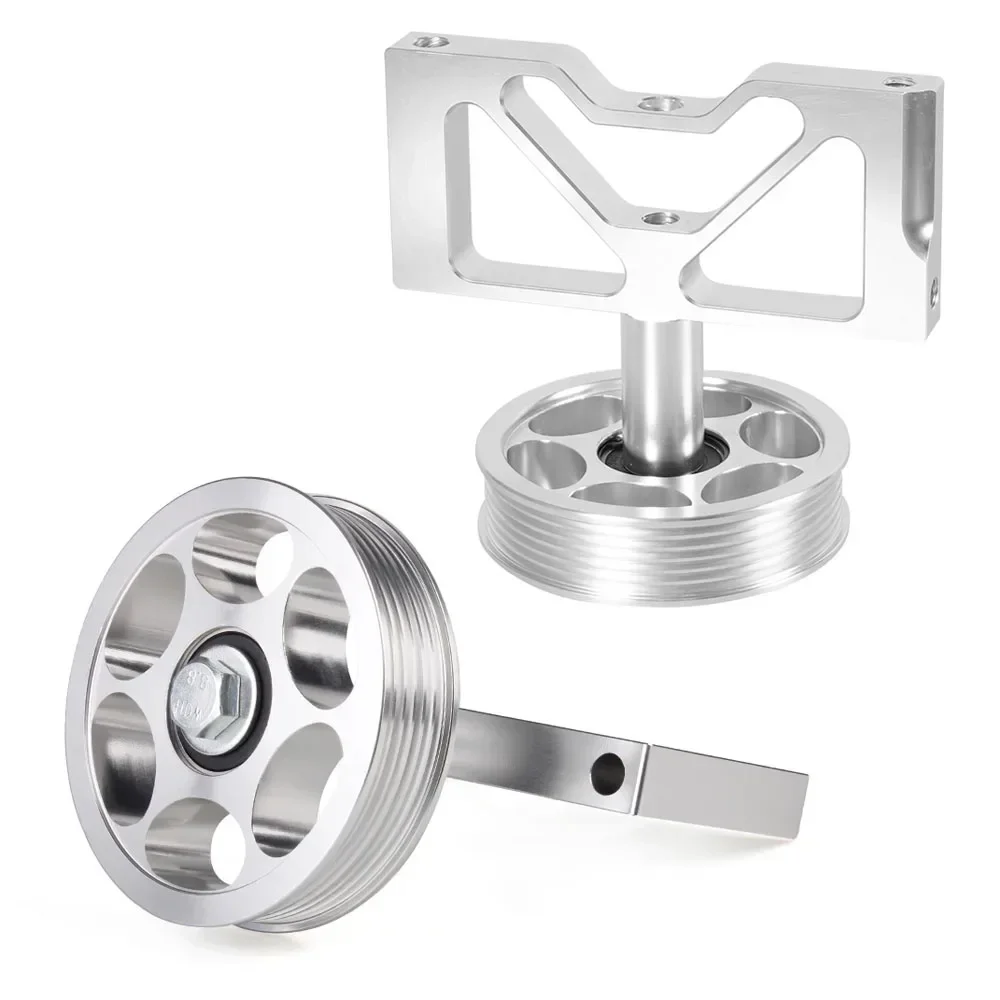 Performance Competition Parts CNC Aluminum Billet Air Pump Idler Bracket with Pulley Fit for Ford Mustang 5.0 1979-1995