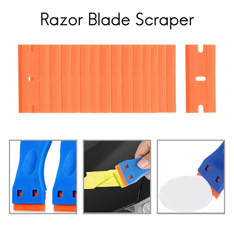 3 PCS Razor Blade Scraper Glass Scraper Hob Plastic Blade Scraper Tool For Removing Label Registration Sticker