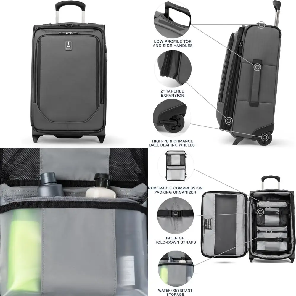 

Lightweight Expandable 2-Wheel Upright Rollaboard Luggage for Men & Women, Ideal for Travel and Cars