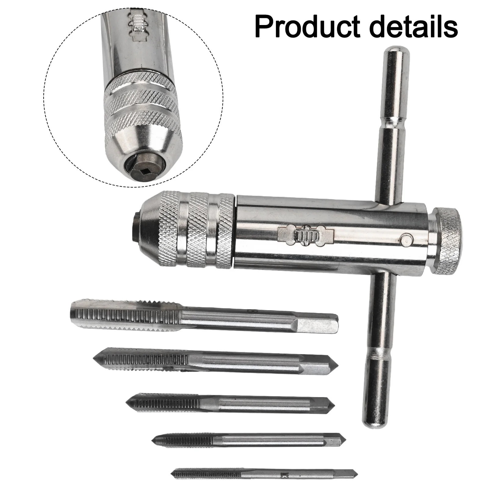 For Square Shanks For Hex Drives T-Handle Tool Adjustable Ratchet Wrench Home Repair Workshop Versatile Tapping Tool