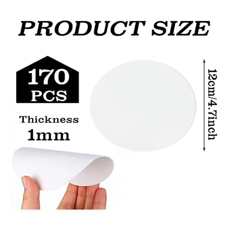 

A32P_170 Pcs Microwave Kiln Paper Round Ceramic Fiber 4.7 Inch High Temperature Ceramic Kiln for DIY Fusing Glass Fusing Kiln