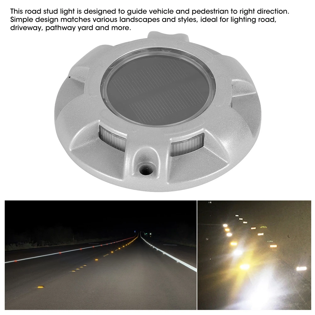 

Pathway Marker Road Stud Light Solar Powered Road Light Solar Powered LED Road Pathway Marker Stud Light Lamp Safety Instruction