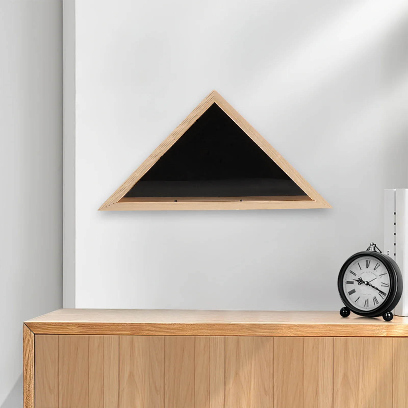 

Triangle Flag Display Case Wood for Funeral Memorial and Veteran Tribute - Protective Cover Storage Decorative Home Accent