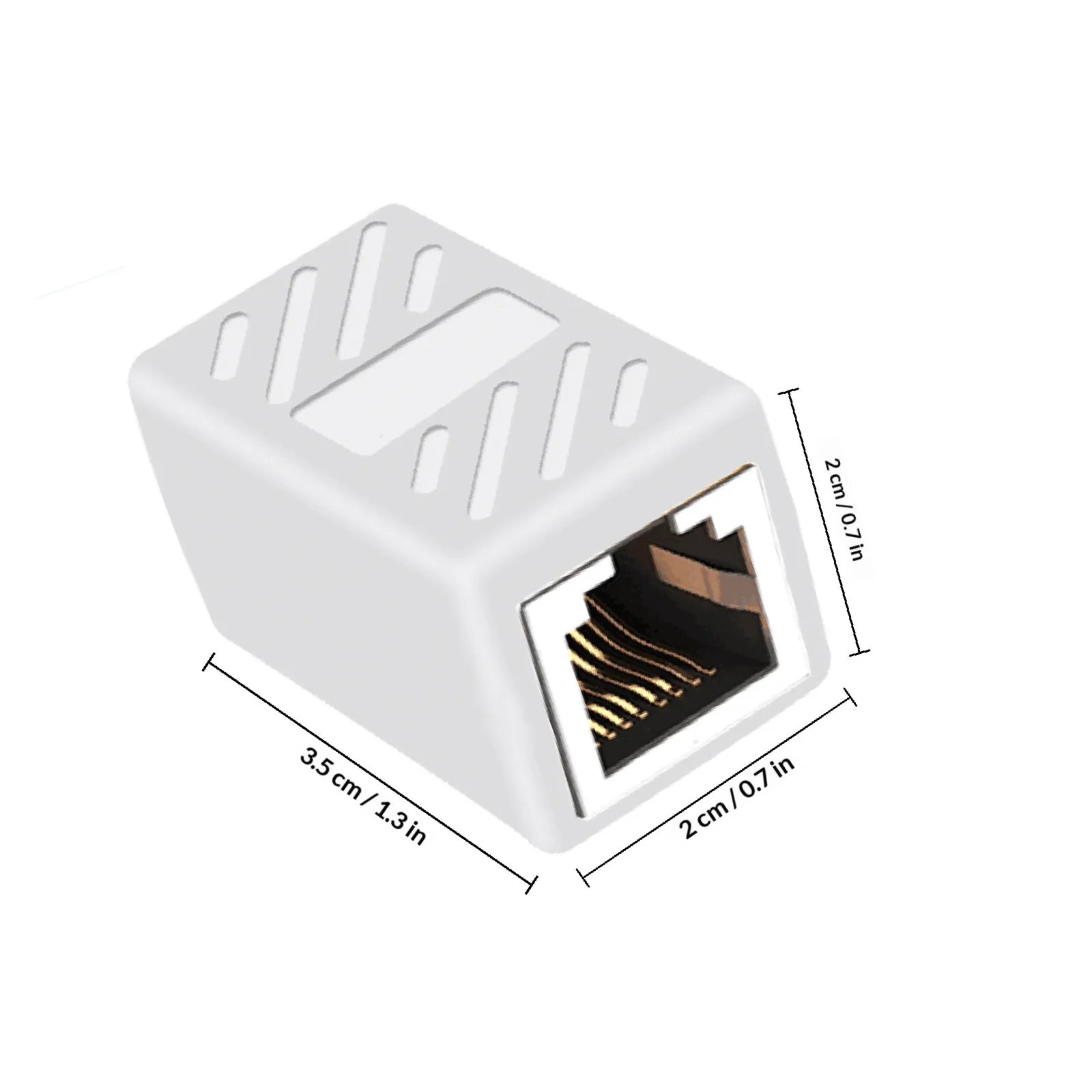 5Pcs Rj45 Coupler in-Line Shielded Female to Female Adapter Ethernet Cable Extender Heavy Duty White Rj45 Coupler